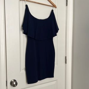 Off the shoulder form fitting dress stretchy bump friendly large